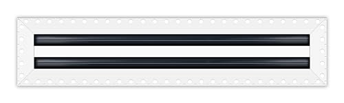 BUILDMART - 45,7 x 10,2 cm große Lüftungsschlitzabdeckung – Trockenbau MUD in Weiß Lüftungsschlitz – MUD Linearschlitz-Diffusor – Registergitter für Decke und Wände – Texas Buildmart von BUILDMART