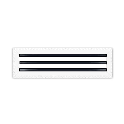 BUILDMART - 50,8 x 15,2 cm große Lüftungsschlitzabdeckung – Trockenbau Schlamm in Weiß – MUD Linearschlitz-Diffusor – Registergitter für Decke und Wände – Texas Buildmart von BUILDMART