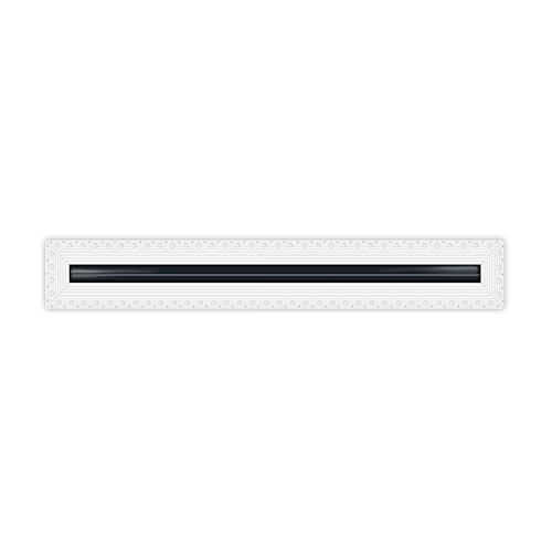 BUILDMART - 61 cm langer, linearer Schlitzdiffusor – 1 Schlitz – Lüftungsschlitzabdeckung – Trockenbau Schlamm in weißem Lüftungsschlitz – MUD Linearschlitz-Diffusor – Registergitter für Decke und von BUILDMART