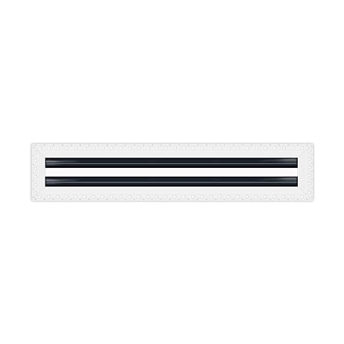 BUILDMART - 91,4 cm MUD-in linearer Schlitz-Diffusor – 2 Schlitzen – Lüftungsschlitzabdeckung – Trockenbau Schlamm in weißem Lüftungsschlitz – MUD Linearschlitz-Diffusor – Registergitter für Decke und von BUILDMART