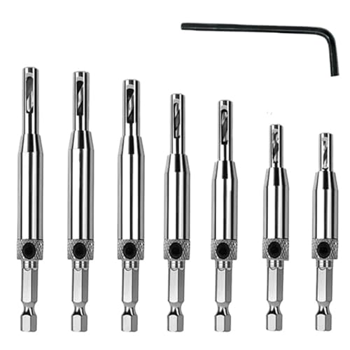 1Set HSS Selbstzentrierender Scharnierbohrer Türfensterschrank Holzbearbeitungslocher Holzreibwerkzeug Senkerbohrer von BUILDR