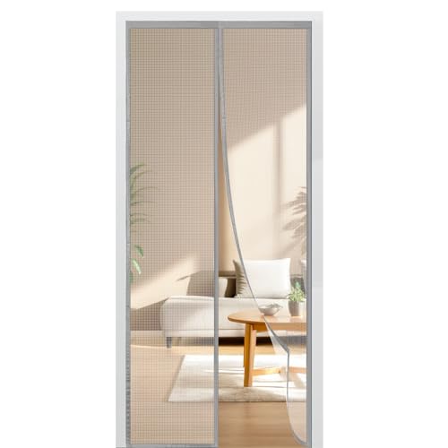 BUIRTLY Fliegengitter Balkontür Magnet, Fliegengitter Tür 180x220cm, Ohne Bohren Stärkere Magneten Insektenschutz Balkontür für Wohnzimmer Kellertüren und Terrassentüren, Grau BUIRTLY Fliegengitter Balkontür Magnet, Fliegengitter Tür 180x220cm, Ohne Bohren Stärkere Magneten Insektenschutz Balkontür für Wohnzimmer Kellertüren und Terrassentüren, Grau von BUIRTLY