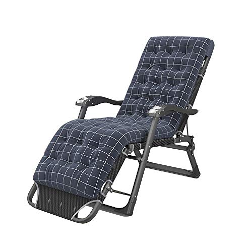 Klappbarer Outdoor-Gartenstuhl, mehrfach Verstellbarer Liegestuhl, Leichter und tragbarer Massage-Loungesessel mit Abnehmbarer Matte und Rückenlehne – 5 Farben (Farbe: Blau) von BUJOG