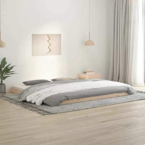 BUKSCYJS Bed Frame,Wood Twin Bed Frame,Full Size Bed HeadboardMassivholzbett mit Kopfteil Weiß 3FT Singlegeräuschfrei, einfache Montage,Geeignet für Schlafzimmer von BUKSCYJS