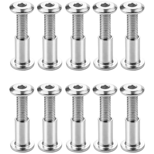 10 Stück Verbindungsschrauben, Schrankverbinder, Möbelverbinder, Möbelschrauben Hülsenschrauben, Hülsenschrauben mit M6 Schrauben, für Schränken(M6 x 15mm) von BUKYCAT