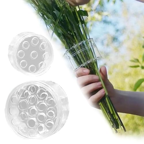 2 Stück Spiralförmiger Ikebana-Stielhalter für Blumen, Spiral-Ikebana-Stielhalter, Spiralförmiger Blumenstielhalter, DIY-Blumenstrauß, Geschenk für Blumenliebhaber (Transparente) von BUKYCAT
