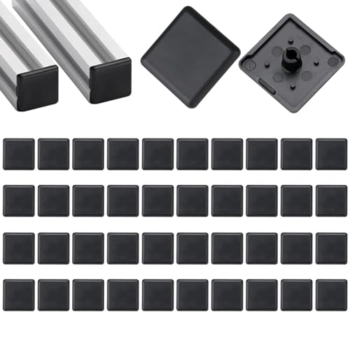 40 Stück Endkappen Aluprofil 30x30 mm, Aluminium Profil Endkappe, Kunststoff Schutzkappen alu Profil für Alu-Konstruktionsprofil, Profil-Endkappe, Profil-Abdeckkappe(Schwarz, 30 * 30mm) von BUKYCAT