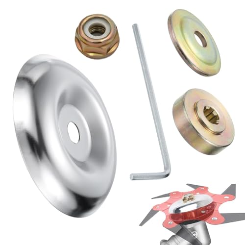 Ersatzteile für Motorsensen, 5 Stück Set Rasenmäher Metall Getriebe Klinge Mutter, Rasenmäher Blade Adapter Kit, Geeignet für Ersatzteile für Freischneider und Rasenmäher von BUKYCAT