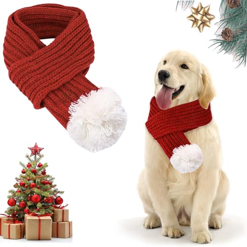 Haustier Kostüm Weihnachten Schal, Weihnachten Haustier Schal, Weihnachts-Schal für Hunde und Katzen, Weihnachtskostüm für Katzen Hund, Haustier Geschenk für Klein Mittlere Groß Hunde Katzen (L) von BUKYCAT