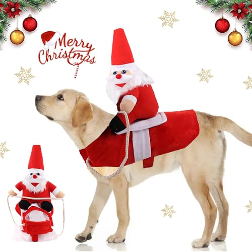 Hunde Weihnachtskostüm, Haustier Hund Katze Weihnachten Kleidung, Hund Weihnachtsmann Kostüm, Weihnachts Haustier Kleidung, Haustier Kleidung für für Weihnachten, Party, Geburtstag (L) von BUKYCAT