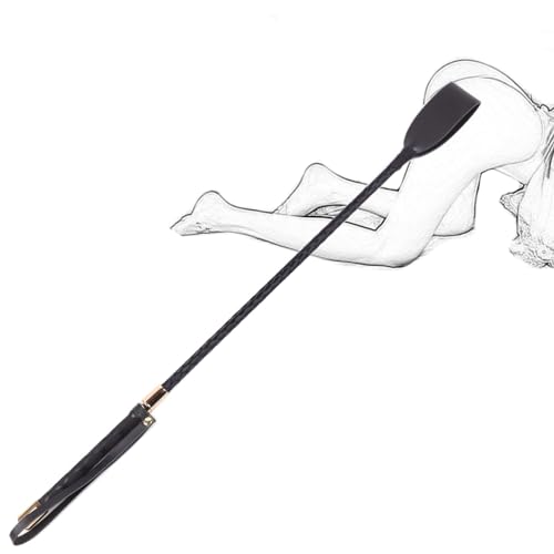 BUKYYY Leder Gerte Pferd Peitsche Erotik Flogger Sex Lange Paddel SM Bondage Spanking Reitgerte Rollenspiele Erotische Flirten Sklave Sexspielzeug Erwachsene Paare Cosplay,58cm von BUKYYY
