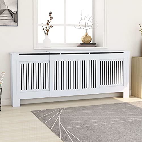 BULANED MDF Heizkörperverkleidung, Heizung Abdeckung, Radiator Cover, Heizungsabdeckung, Abdeckung Heizung, Heizkörper Verkleidungen, Weiß 205 cm von BULANED
