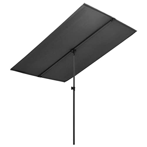 BULANED Sonnenschirm mit Aluminium-Mast, Sonnenschirm Balkon, Balkon Zubehör, Balkonschirm, Balkon Gadgets, Außen-Sonnenschirm, Parasol De Jardin, 180 x 130 cm Anthrazit von BULANED