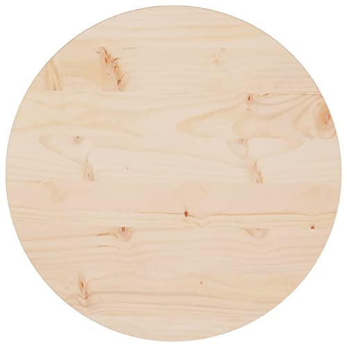 BULANED Tischplatte, Arbeitsplatte, Holzplatte, Schreibtischplatte, Waschtischplatte, Küchenarbeitsplatte, Ø50x2,5 cm Massivholz Kiefer von BULANED