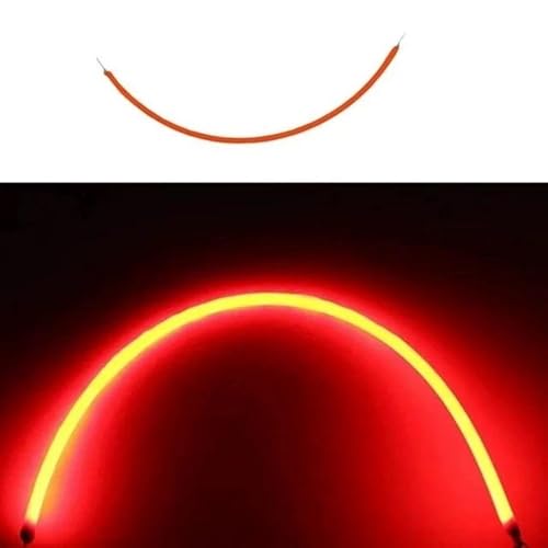 BULBEAWICK 10 STÜCKE Rot 130mm Edison Glühbirne 3v Cob LED Filament Flexible Lampe Teile, Warmes Licht Flexible Filament, LED Lampen Zubehör 130mm Rot von BULBEAWICK