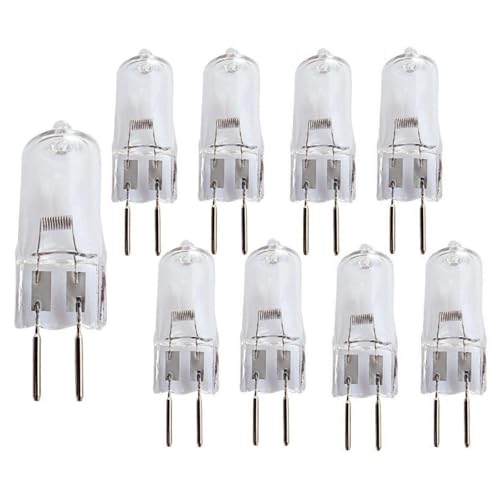 BULBEAWICK 10er Pack G6.35 12V Halogenlampen GY6.35 Bi-Pin Sockel, Klarglaslinse, Warmweiß 2800K 12V-50W von BULBEAWICK