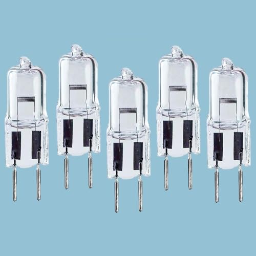 BULBEAWICK GY6.35 Halogenlampe 50W,G6.35 Bi-Pin Sockel,AC/DC 24V,Dimmbar,2800K Warmweiß,5er Pack G6.35 24V-50W von BULBEAWICK