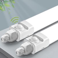 2 Stück，LED Feuchtraumleuchte 150cm mit Bewegungsmelder,45W 4500LM 4000K Deckenleuchte Sensor Röhre,Linkable Kellerleuchte,Wasserfest IP65 LED von BULING