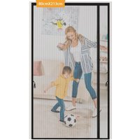 Buling - Magnet Fliegengitter Tür, 80x210 cm Schwarz Insektenschutz Balkontür, Fliegengittertür Ohne Bohren, Automatisch Verschließen Moskitonetz Für von BULING