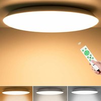 Buling - led Deckenleuchte Dimmbar mit Fernbedienung 24W 2640LM led Deckenlampe Lichtfarbe und Helligkeit Einstellbar für Wohnzimmer Bad Büro, IP54 von BULING