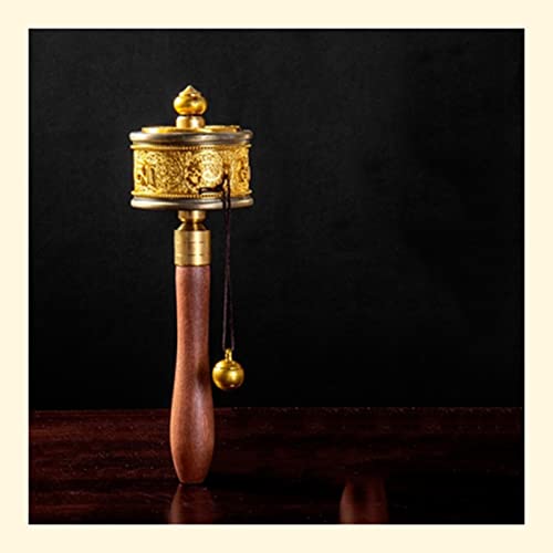 Tibetan Prayer Wheel, Hand Held Prayer Wheel Buddhist Prayer Wheel Brass Tibetan Prayer Wheel Buddha Worship Scriptures Prayer Wheel Six-Character Truth Hand Held Prayer Wheel for Praying Blessing von BULINO