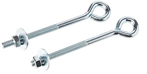 Merriway BH03591 M6 x 100 mm Augbolzen mit Mutter und Unterlegscheibe, Weiß, 2 Stück von Merriway