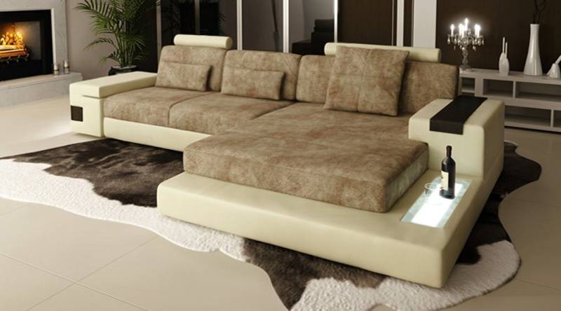 BULLHOFF Ecksofa Wohnlandschaft Ecksofa Leder/Stoff »HAMBURG III« von BULLHOFF, made in Europe von BULLHOFF