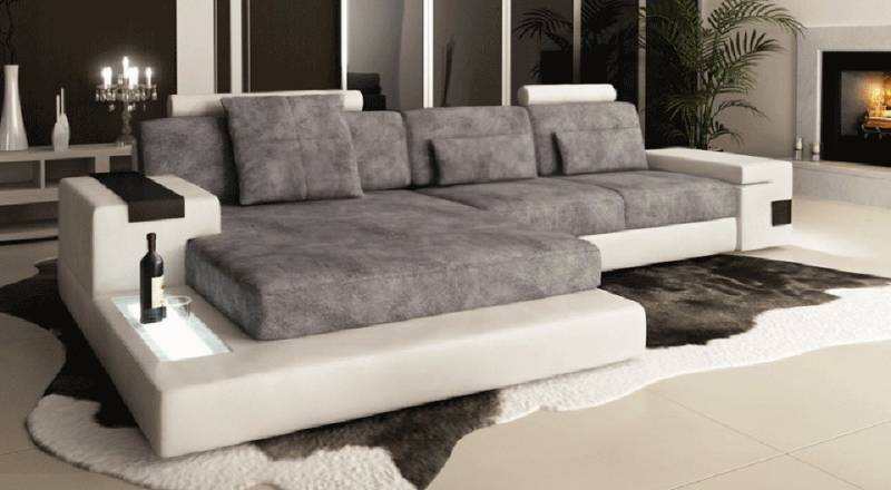 BULLHOFF Ecksofa Wohnlandschaft Ecksofa Leder/Stoff »HAMBURG III« von BULLHOFF, made in Europe von BULLHOFF