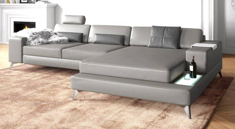 BULLHOFF Wohnlandschaft Wohnlandschaft Leder Ecksofa »MÜNCHEN III« von BULLHOFF, Made in Europe von BULLHOFF