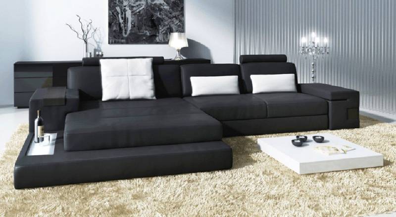BULLHOFF Wohnlandschaft Wohnlandschaft Leder XXL Designsofa Eckcouch U-Form LED Leder Sofa Couch XL Ecksofa grau schwarz »HAMBURG III« von BULLHOFF, made in Europe, das ORIGINAL"" von BULLHOFF