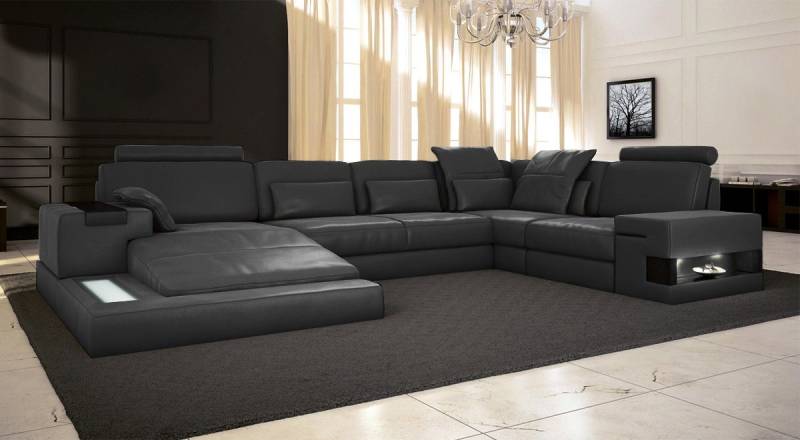 BULLHOFF Wohnlandschaft Wohnlandschaft Leder XXL Eckcouch U-Form Sofa Ecksofa »HAMBURG«, mit Relaxfunktion von BULLHOFF