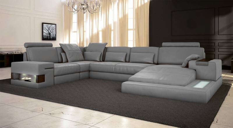 BULLHOFF Wohnlandschaft Wohnlandschaft Leder XXL Eckcouch U-Form Sofa Ecksofa »HAMBURG«, mit Relaxfunktion von BULLHOFF