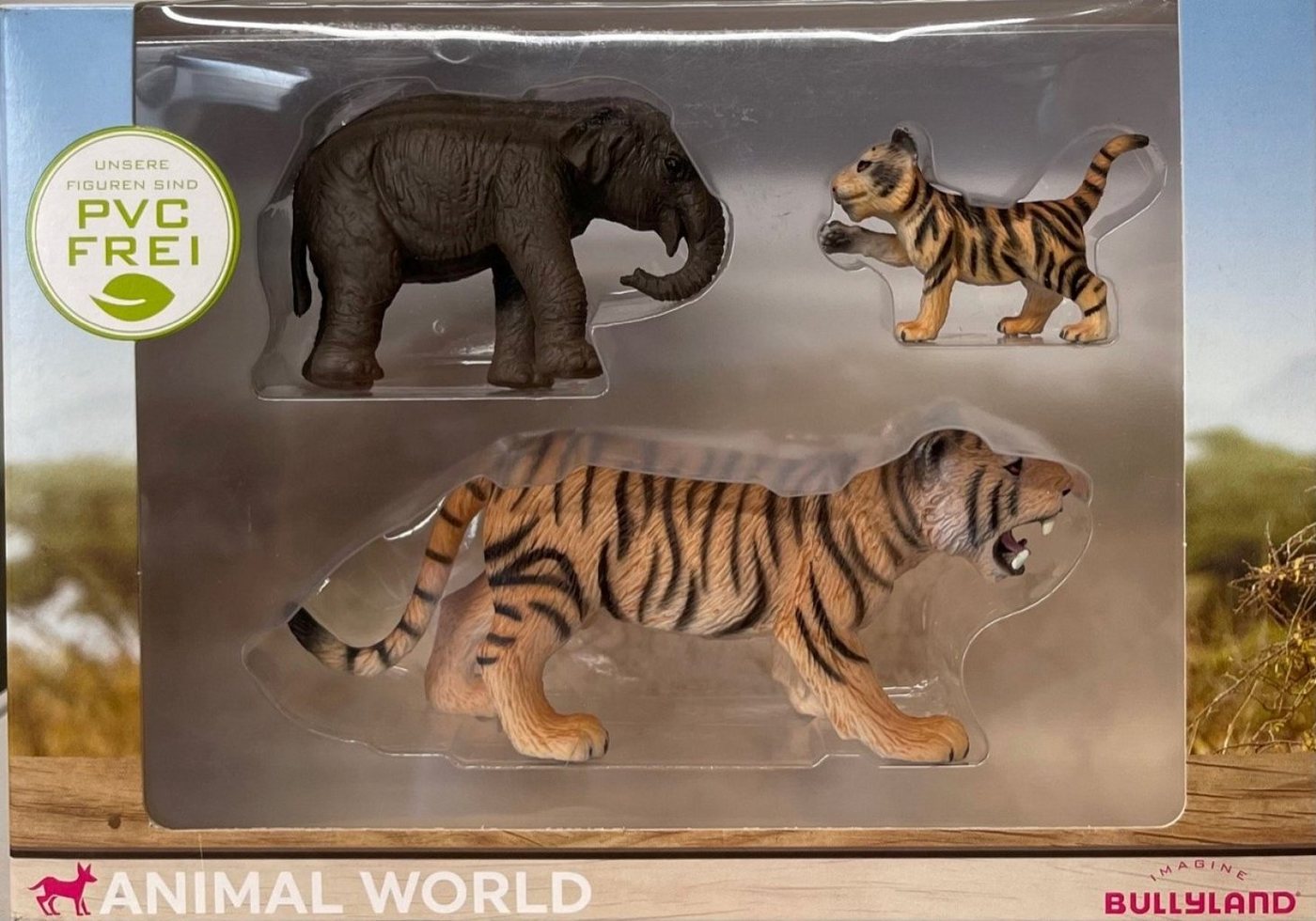 BULLYLAND Tierfigur Bullyland Animal World Set - 2 Tiger und 1 Elefant von BULLYLAND