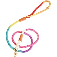 Bulpet Umweltfreundliche Bio-Baumwolle Langlebige Hunde-Ombre-Regenbogen-Seilleine Mit Braunem Leder Und Goldmessing-Hardware/Alle Hunde Bulpet Umweltfreundliche Bio-Baumwolle Langlebige Hunde-Ombre-Regenbogen-Seilleine Mit Braunem Leder Und Goldmessing-Hardware/Alle Hunde von BULPET