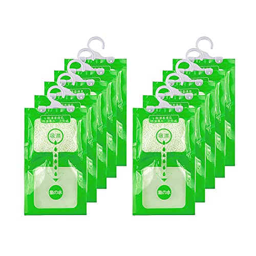 Kleiderschrank Feuchtigkeitsabsorber, 10 Stück Hänge Luftentfeuchter, Anti-Schimmel Beutel gegen Feuchtigkeit Desodorierende Entfeuchtungsbeutel für Küche/Schlafzimmer/Schrank/Auto von BULZEU