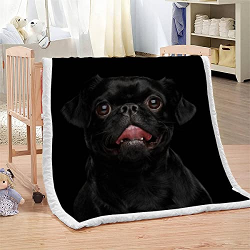 Kuscheldecke Kinder 130x150 cm 3D Hund Haustiere Waschbar Microfaser mit Muster Brabanson Wohndecke Weiche Warme FleecedeckeJungen Mädchen Jugendliche Sofadecke Couchdecke von BUMIYA
