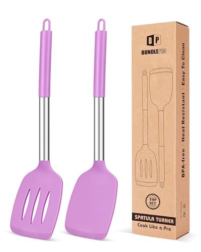 Packung mit 2 festen Wendern aus Silikon, geschlitzten Pfannenwendern mit Antihaftbeschichtung, hochhitzebeständigen, BPA-freien Kochutensilien, idealem Kochgeschirr für Fisch, Eier, Pfannkuchen… Packung mit 2 festen Wendern aus Silikon, geschlitzten Pfannenwendern mit Antihaftbeschichtung, hochhitzebeständigen, BPA-freien Kochutensilien, idealem Kochgeschirr für Fisch, Eier, Pfannkuchen… von BUNDLEPRO