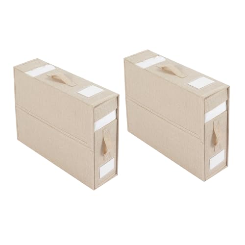 BUNIQ Foldable Bed Sheet Organizer and Storage, Foldable Closet Storage with 2 Visual, Linen Clothes Storage Box, Foldable Sheet Set Organizer for Bedding Clothes Blankets, 2 von BUNIQ