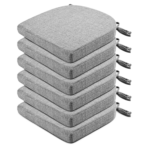 BUNQQF 4/6er Set Stuhlkissen 45x45x5cm mit Bändern,Stuhlauflage Sitzkissen Waschbare Sitzkissen rutschfest,Stuhlauflage Stuhlpolster Sitzkissen,Ideal für Zuhause Büro Küche Esszimmer und Garten von BUNQQF