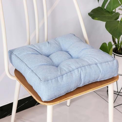 Stuhlkissen 2er/4er/6er Set 40x40 & 45x45 cm | 9 cm Dicke Sitzpolster | Indoor Outdoor Kissen für Garten, Küche, Café | Bodenkissen Esszimmer Stühle Hohe Qualität Leinenstoff atmungsaktiv Sitzkissen von BUNQQF