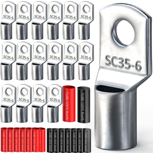 32 Stück Rohrkabelschuhe Set, BUNTOR 35mm² M6 Kabelschuhe für Kfz Batteriekabel, 16 Rohrkabelschuhe Set und 16 Hülse, Rohrkabelschuh Sortiment, Ringkabelschuhe für Auto Motorrad Boote 32 Stück Rohrkabelschuhe Set, BUNTOR 35mm² M6 Kabelschuhe für Kfz Batteriekabel, 16 Rohrkabelschuhe Set und 16 Hülse, Rohrkabelschuh Sortiment, Ringkabelschuhe für Auto Motorrad Boote von BUNTOR