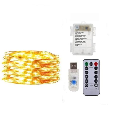 BUONTEMPO Lichterkette Aussen, 3M 30 LED Lichterkette Außen Batterie Powered (Nicht Enthalten) 8 Modi IP65 Wasserdicht Kupferdraht Lichterkette Innen und Outdoor für Garten Terrasse Baum Hof Party von BUONTEMPO