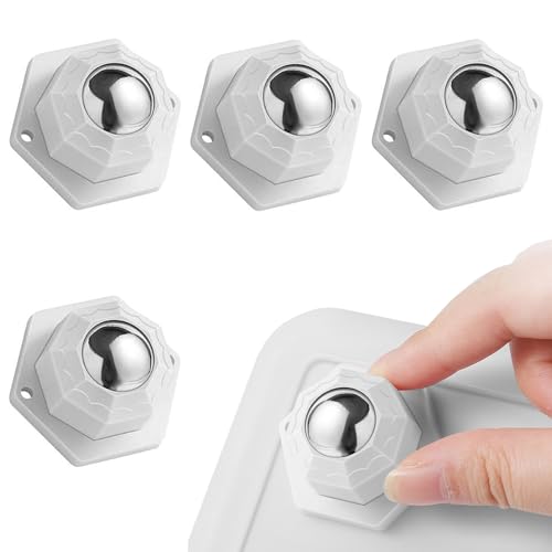 4 Stück Möbel Rollen,Möbelrollen klein,Kugelrollen für Möbel,selbstklebend,Tragfähigkeit 200Kg+ für Mini Rollen für Küchengeräte,Vorratsbehälter und Möbel (Weiß) von BUOSHUO