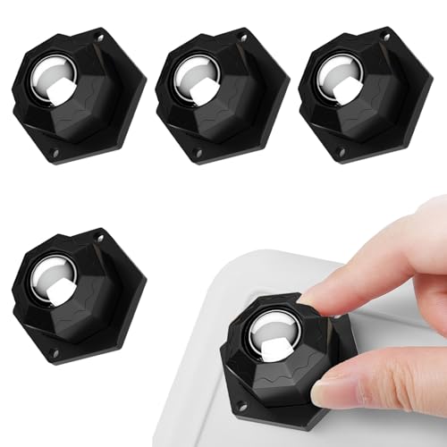 4 Stück Möbel Rollen,Möbelrollen klein,Kugelrollen für Möbel,Selbstklebend,Tragfähigkeit 200Kg+,Mini Rollen für Küchengeräte,Vorratsbehälter und Möbel (Schwarz） von BUOSHUO