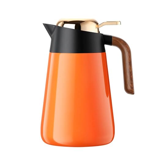 Isolierte Teekanne mit großem Fassungsvermögen, 1,6 l, isolierter Wasserkocher for den Haushalt, isolierter Wasserkocher aus Edelstahl (Size : 1.6-2L, Color : Orange) von BUPEI
