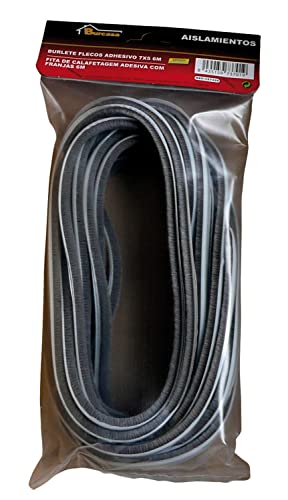 Fleece-Dichtungsstreifen, selbstklebend, 07 x 0,05-6 m, Grau von BURCASA