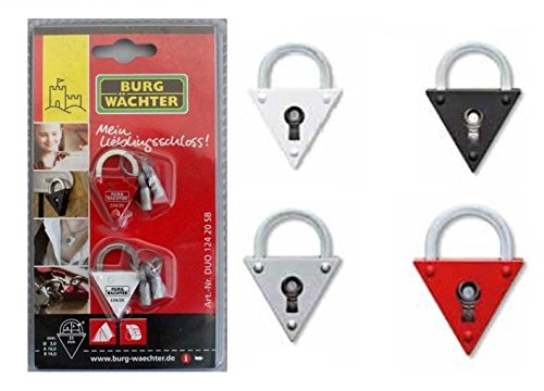 Burg-Wächter Vorhängeschloss, 2er-Set, 3 mm Bügelstärke, 4 Schlüssel, Mein Lieblingsschloss, Duo 124 20 SB von BURG-WÄCHTER