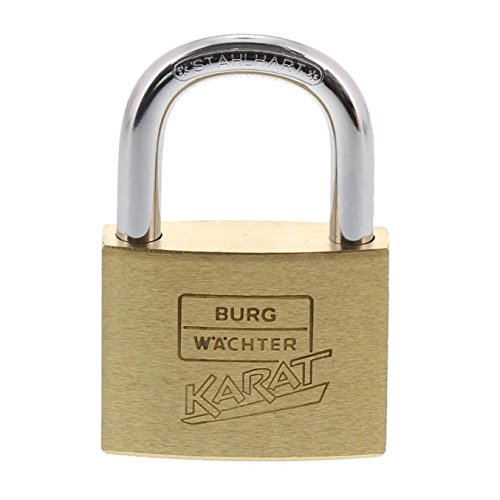 Burg-Wächter Vorhangschloss, mit 2 Schlüsseln, 6 mm Bügelstärke, massives Messingschloss, Kneifschutz, Gehärtet, Doppelt verriegelt, Karat 217 40 SB Burg-Wächter Vorhangschloss, mit 2 Schlüsseln, 6 mm Bügelstärke, massives Messingschloss, Kneifschutz, Gehärtet, Doppelt verriegelt, Karat 217 40 SB von BURG-WÄCHTER