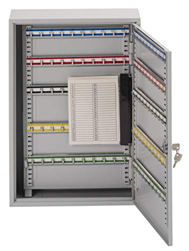 Burg-Wächter KC100H Robuste Schlüsselschränke mit Doppeltür, grau, 100 Key Hooks von BURG-WÄCHTER