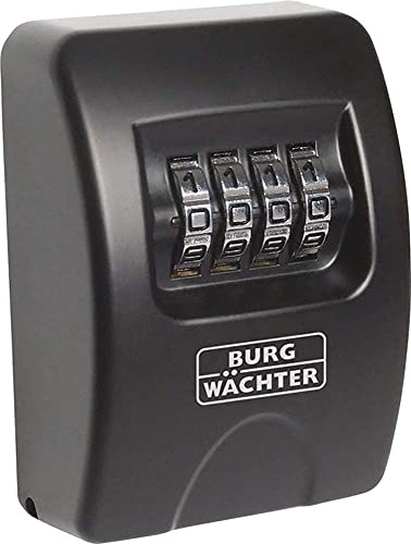 Burg Wächter Schlüsseltresor mit 4-stelligem Zahelncode für außen und innen, Sicher, Wandmontage, Key Safe 10 SB, Schwarz, KeySafe 10, Außen: 85x61x39mm (HxBxT) von Burg Wächter